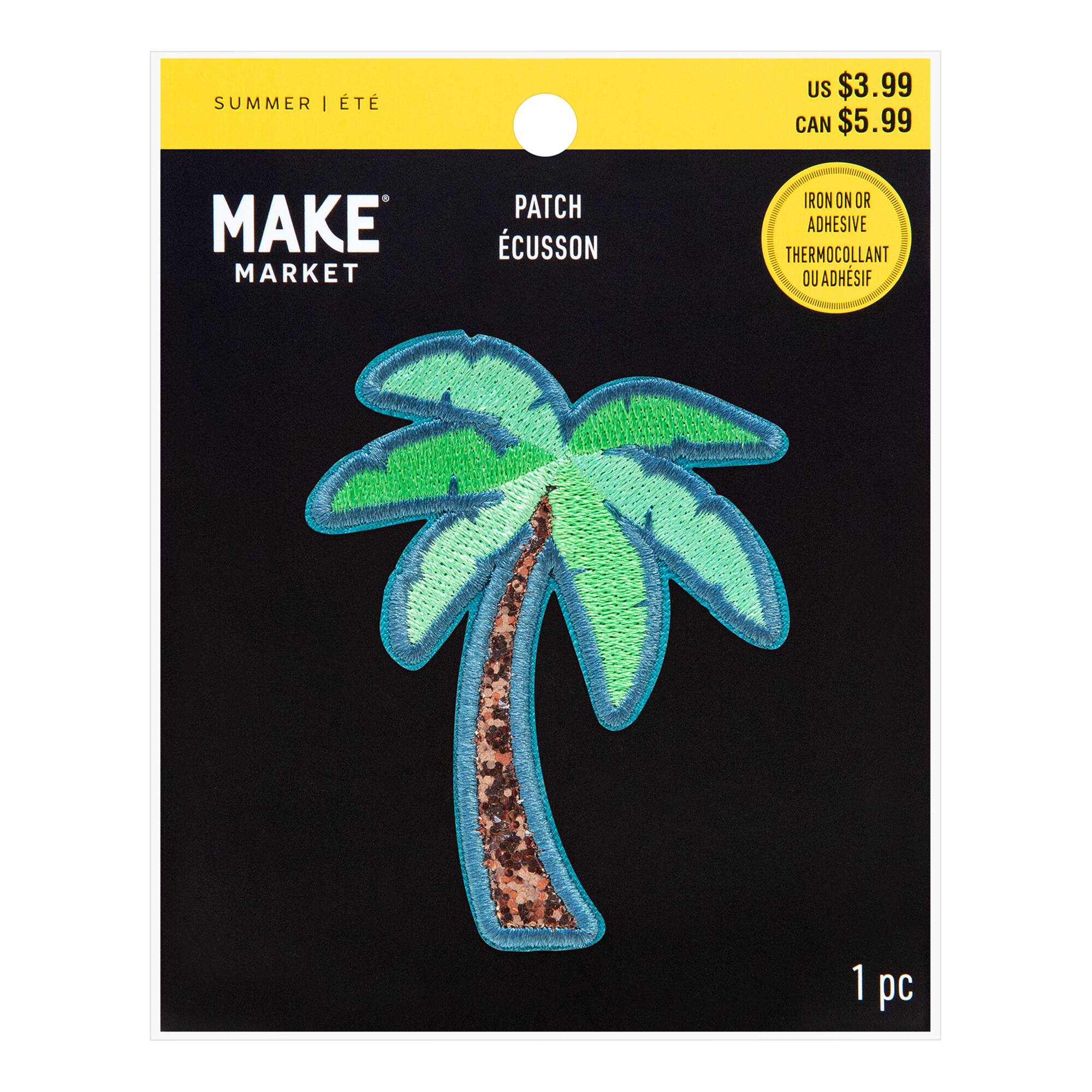 Summer Palm Tree Iron-On & Adhesive Embroidered Patch by Make Market®